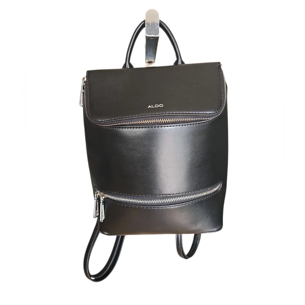 Aldo Feras Black Backpack with Silver Accents - Picture 3 of 10